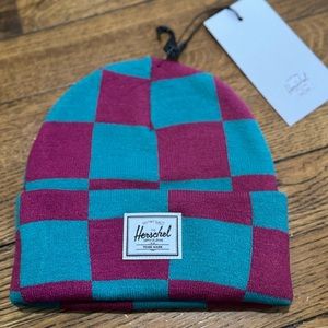 Herschel Supply Co Elmer Kids Beanie - Festival Fuschia / Bayou Checker